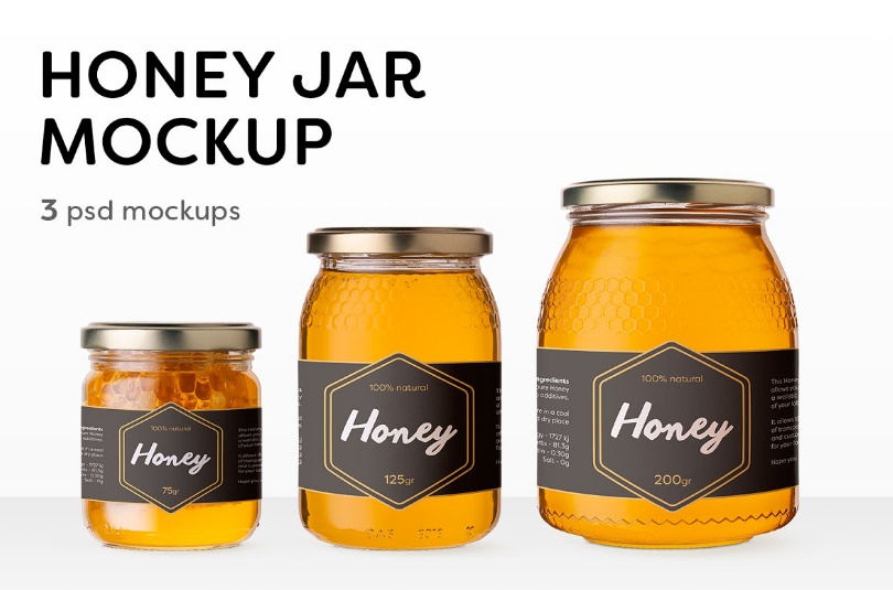 Editable Honey Jar Mockup