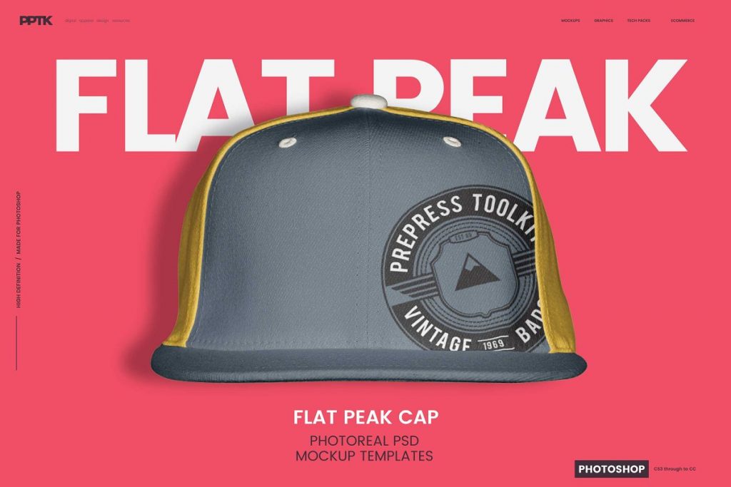 Flat Peak Cap Mockup