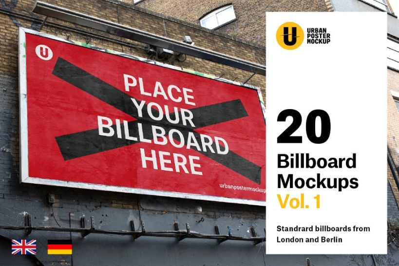 Large Urban Billboard Mockup PSD