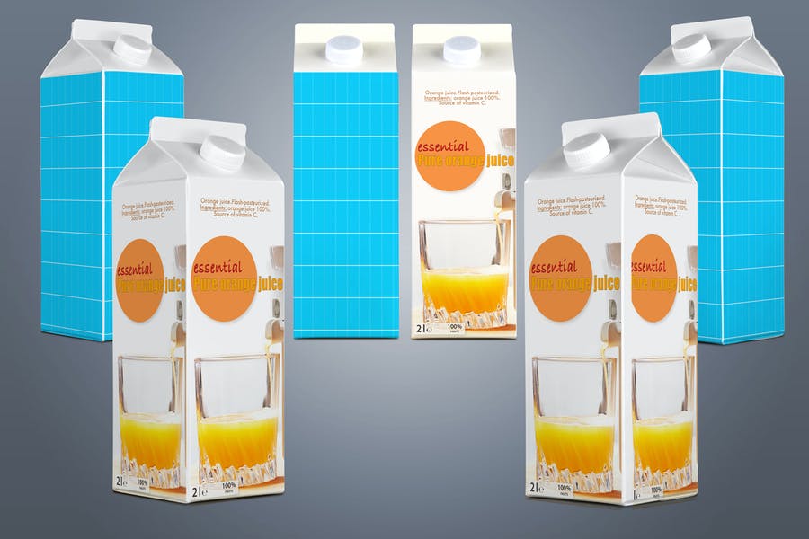 Milk Packaging Mockup PSD