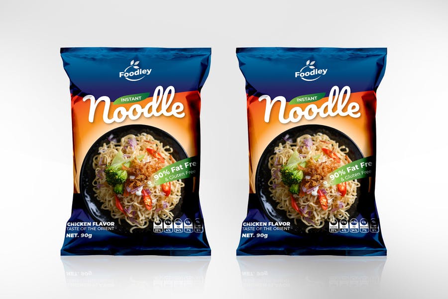 Noodles Packaging Mockup PSD