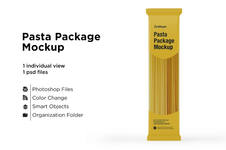 Pasta Package Bag Mockup