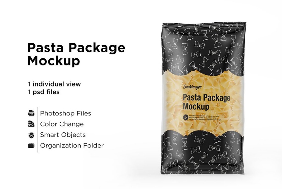 Plastic Pasta Packaging Mockup