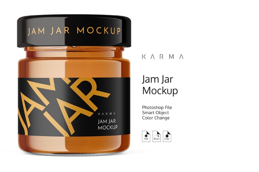 Realistic Honey Jar Mockup
