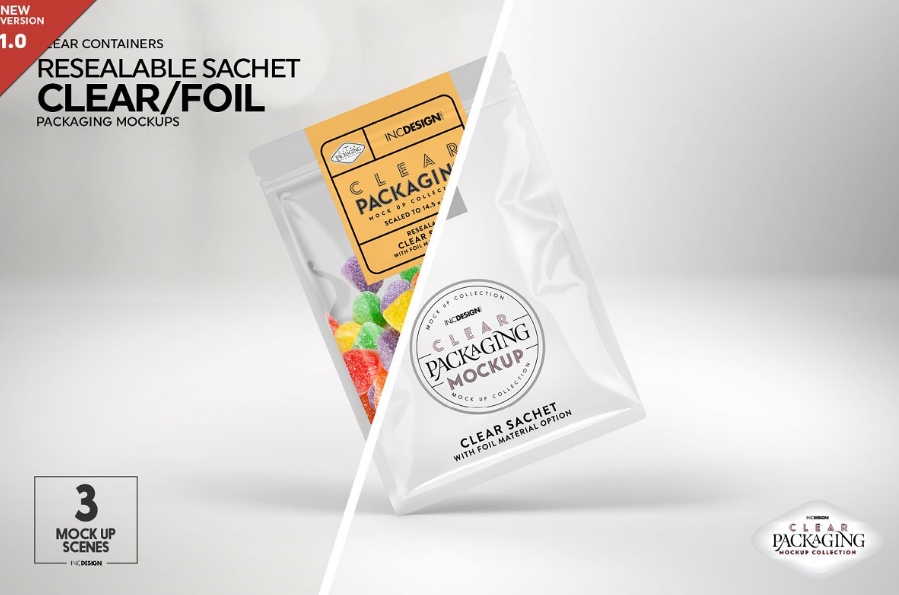 Sachet Packaging Mockup PSD