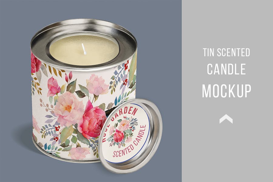 Scented Candle Tin Mockup