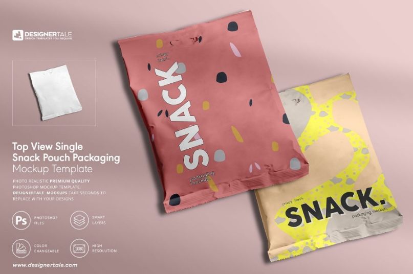 Snack Packaging Mockup PSD