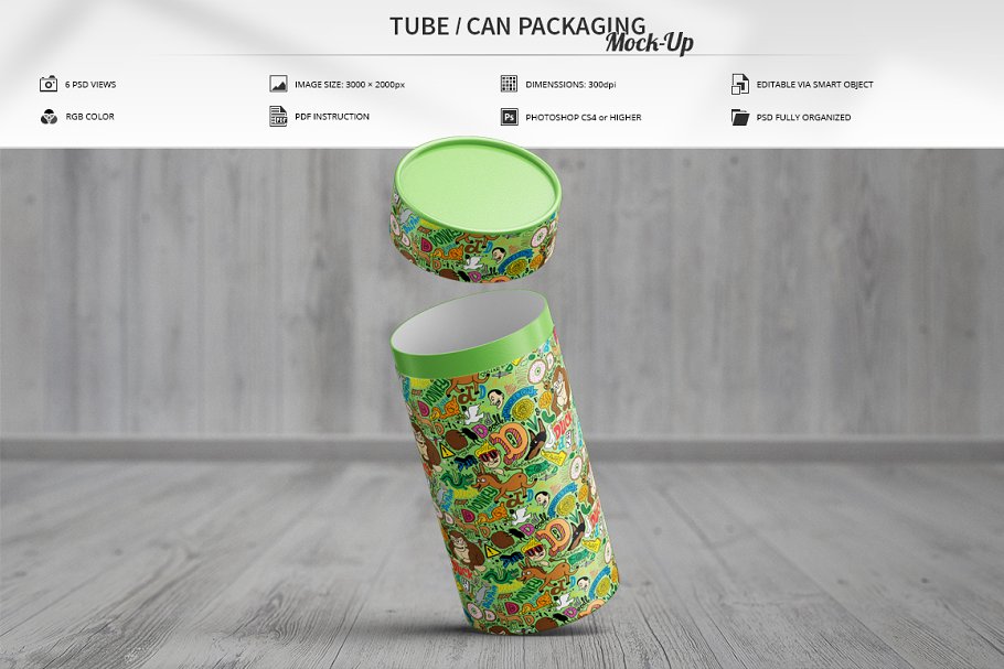 Tube Packaging Mockup PSD