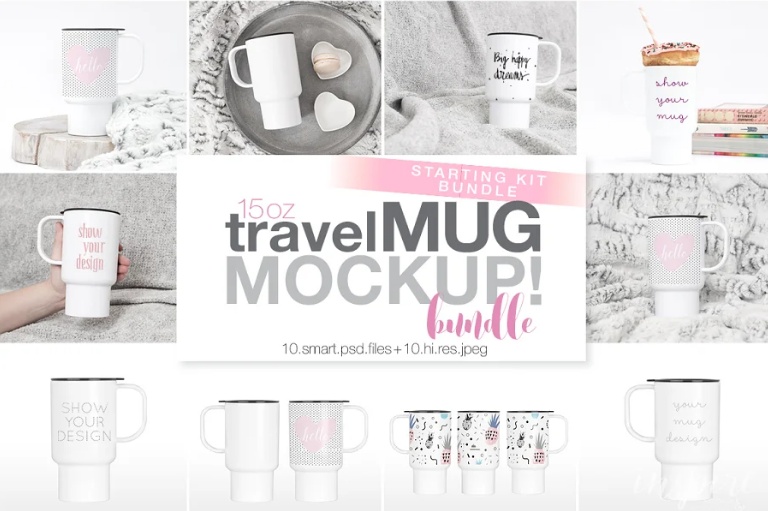 15 Oz Travel Mug Mockup PSD