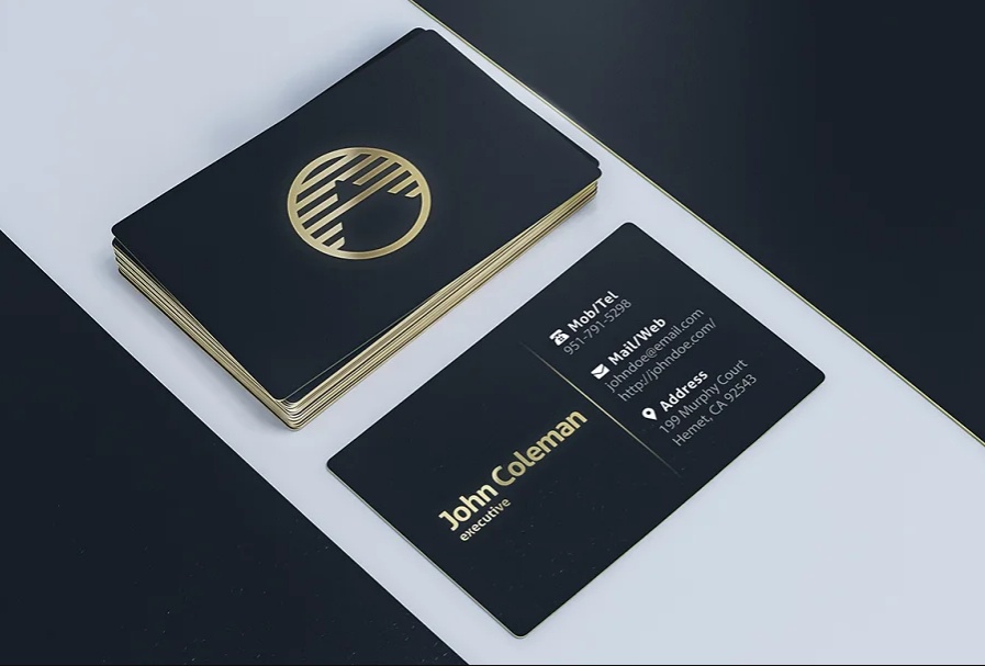 3 Golden Business Card mockups