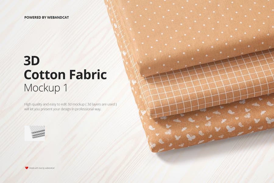 3D Cotton Fabric Mockup PSD