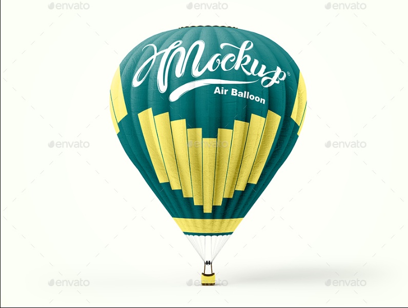 3D Hot Air Balloon Mockup PSD