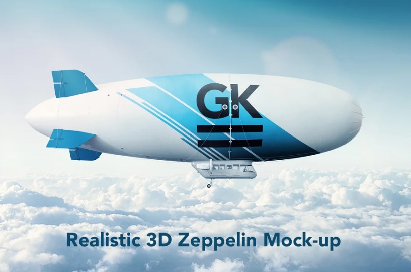 3D Zeppelin Mockup PSD