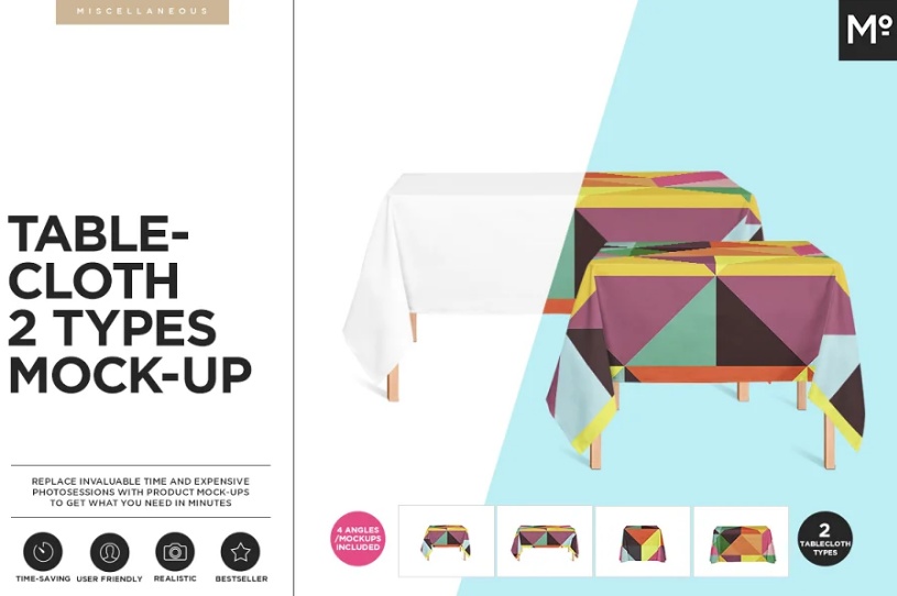 4 Tablecloth Mockups Set