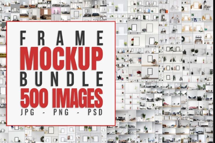500 Art Frame Mockups Bundle