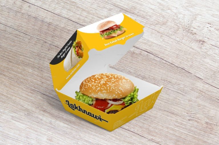 6 Burger Box Branding PSD