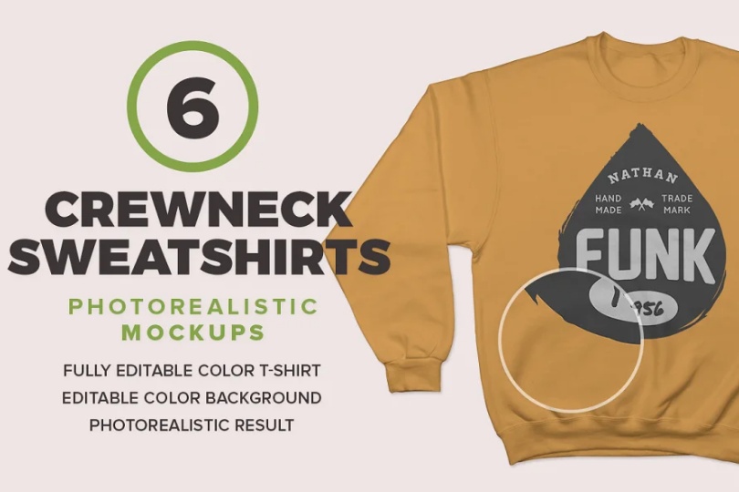 6 Realistic Sweatshirt Mockups