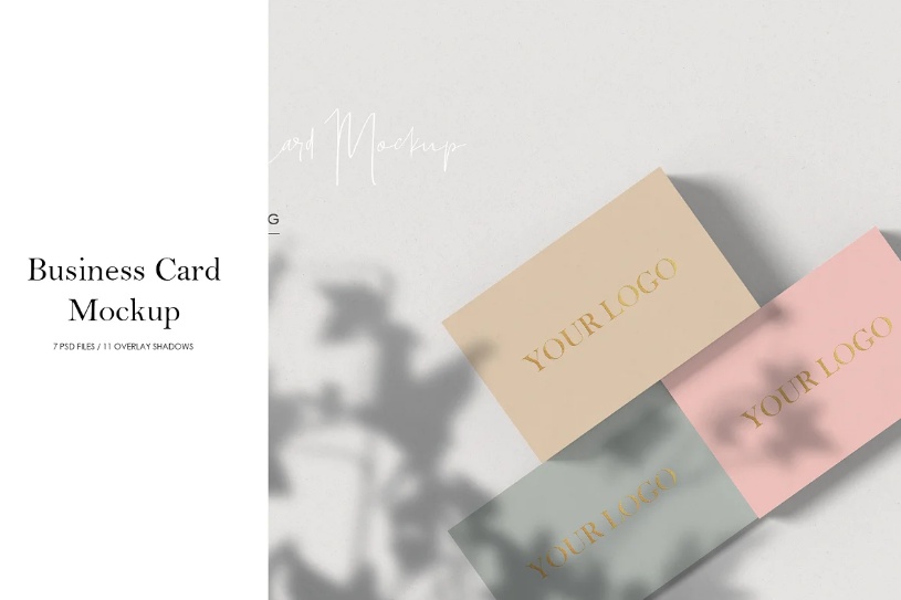 7 Isolated Business Card Mockups