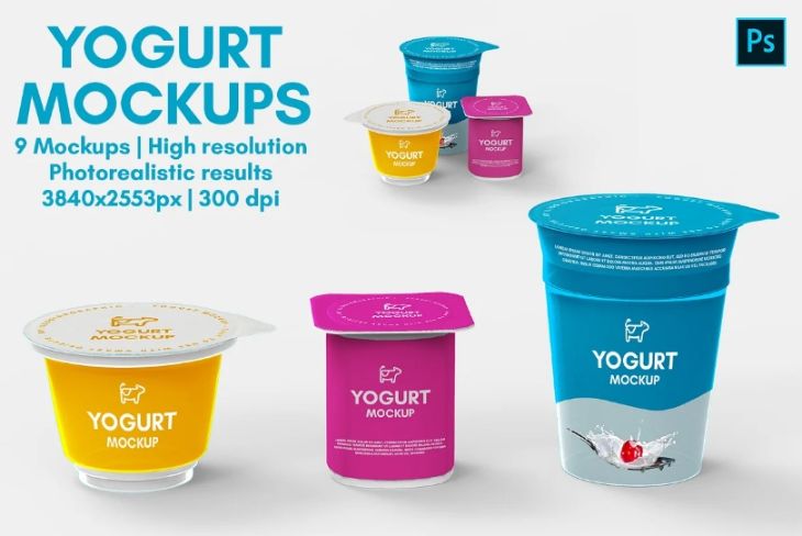 9 Unique Yogurt Mockups Set