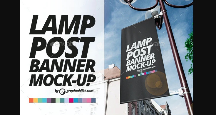 Advert lamp Post Mockup