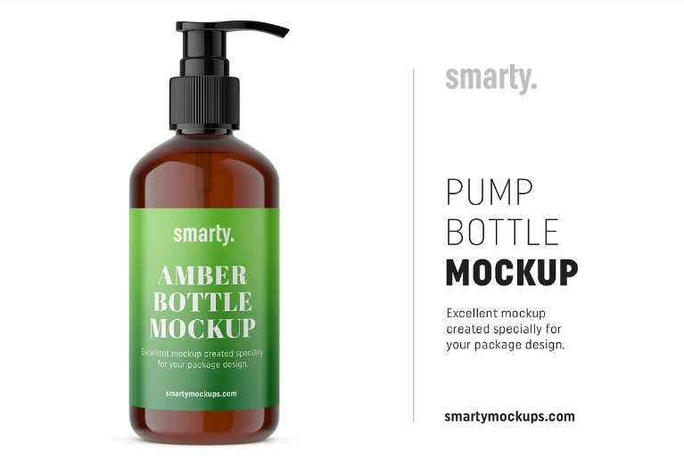 Amber Bottle Branding Mockup PSD