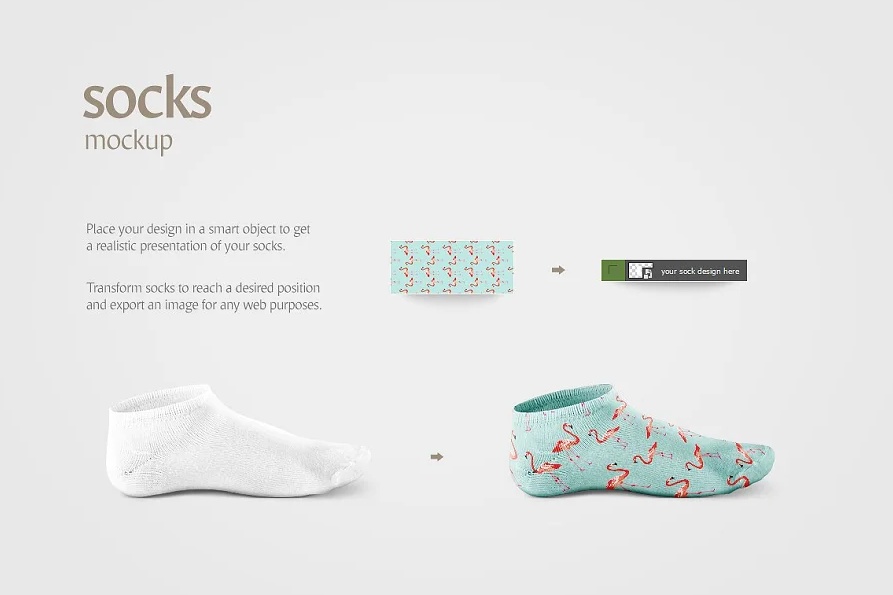 Ankle Socks Design Mockup PSD