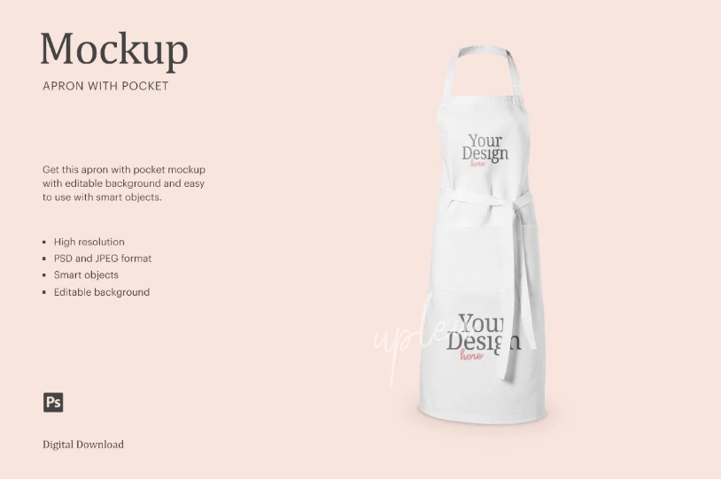 Apron With packrt Mockup