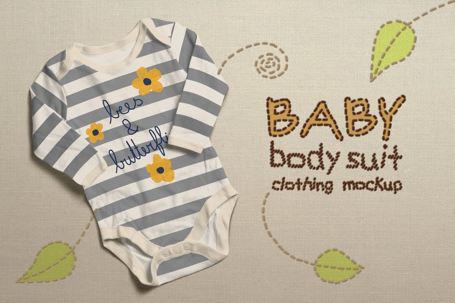 Baby Bodysuit Mockup PSD