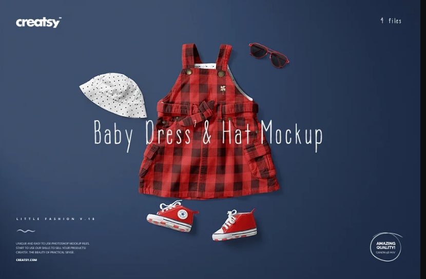 Baby Dress and Hat Mockup PSD