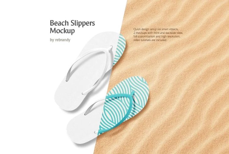 Beach Slippers Mockup PSD