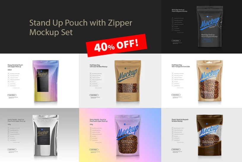 Best Stand Up Pouch Mockup PSD