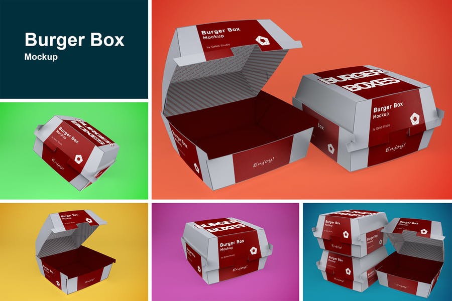 Burger Box Mockup Set