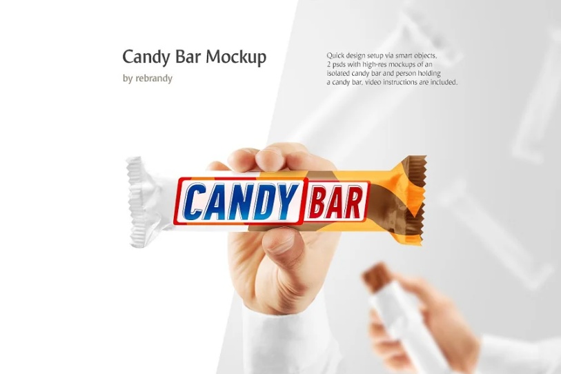 Candy Bar Mockup PSD