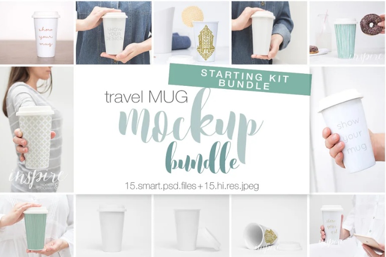 Ceramic Travel Mug Mockup Bundle