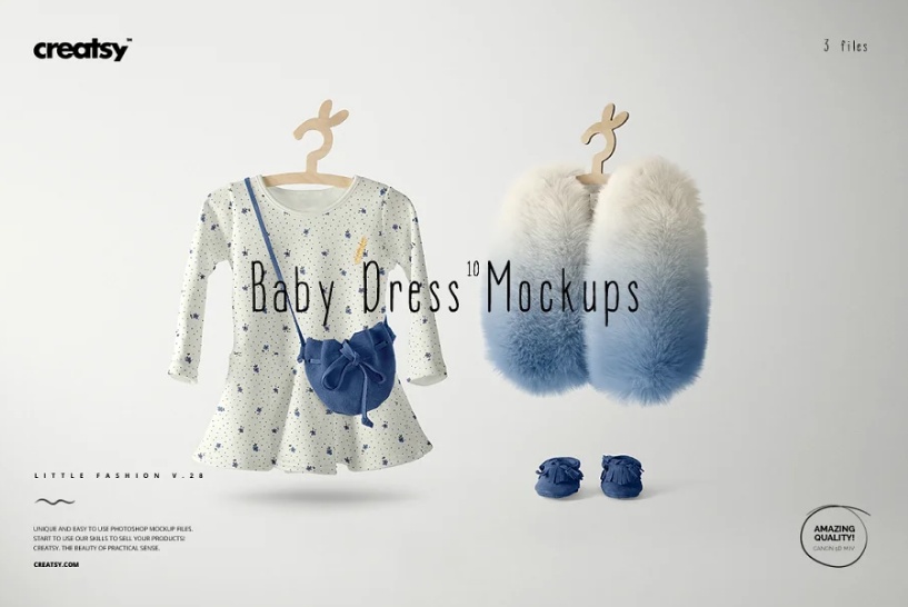 Clean Baby Dress Mockup PSD