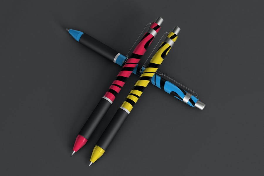 Colorful Pen Mockup PSD