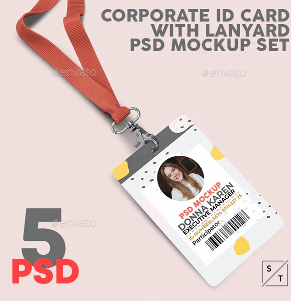 Company ID Card Mockup PSD