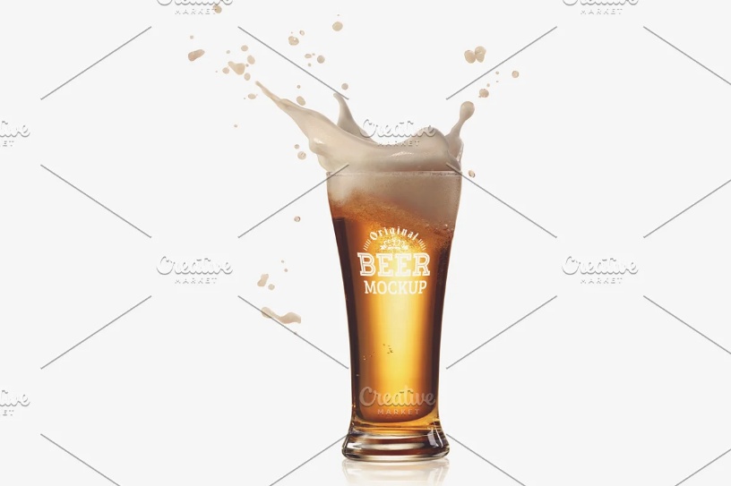 Creative Beer Glass Branding Mockup