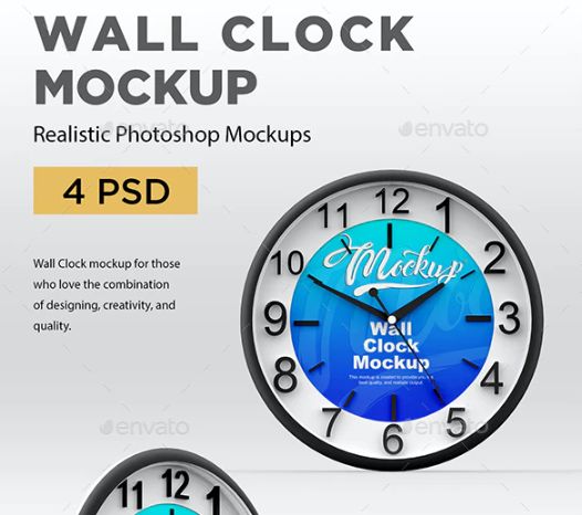Creative Wall Clock Mockup