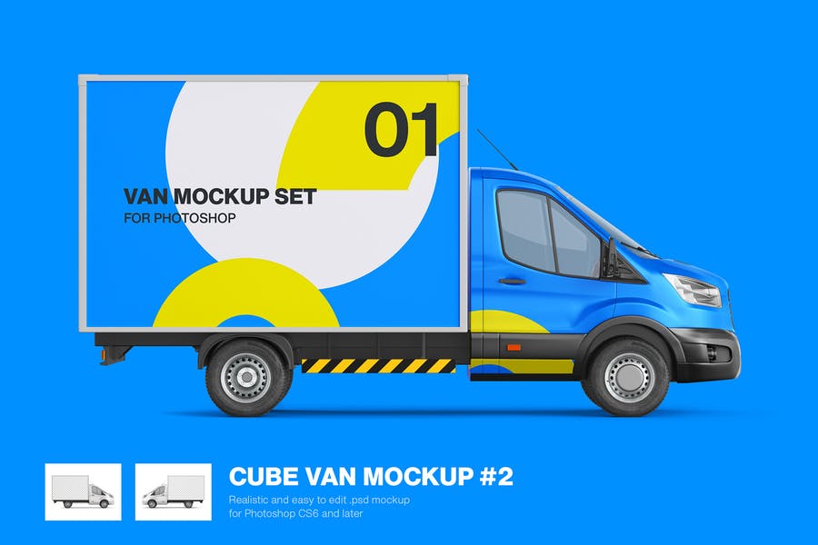 Cube Cargo Van Mockup PSD