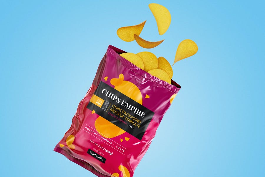 Customizable Chips Packaging Mockup