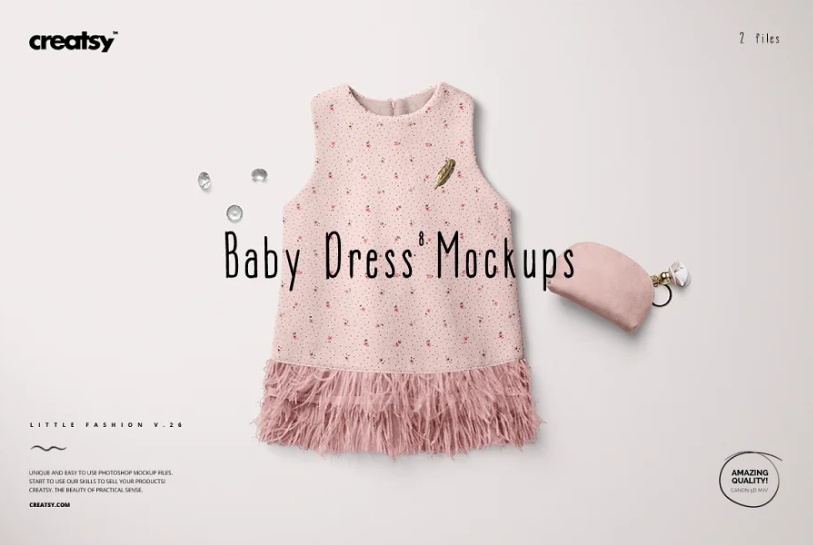 Cute Baby Dress Mockup PSD