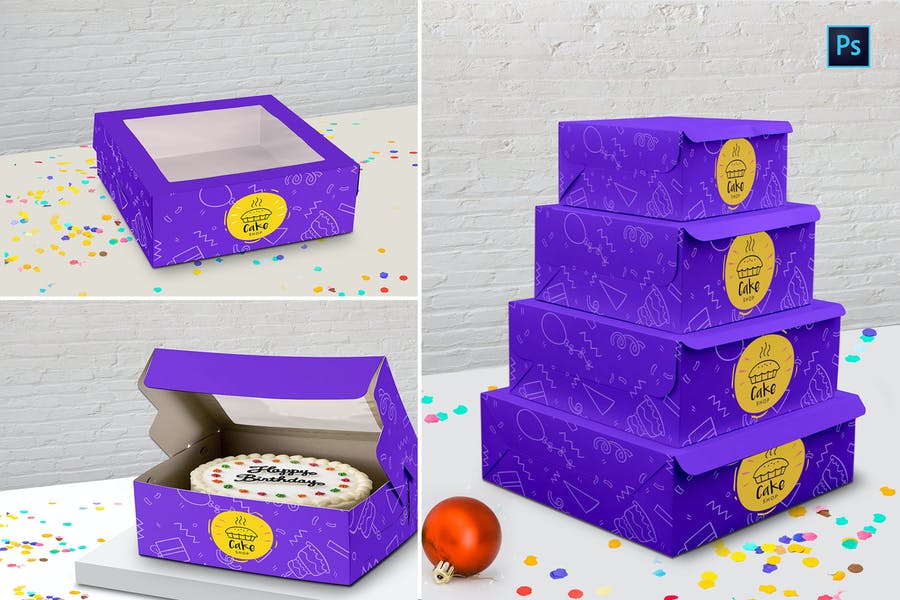 Easy Editable Bakery Box Mockup
