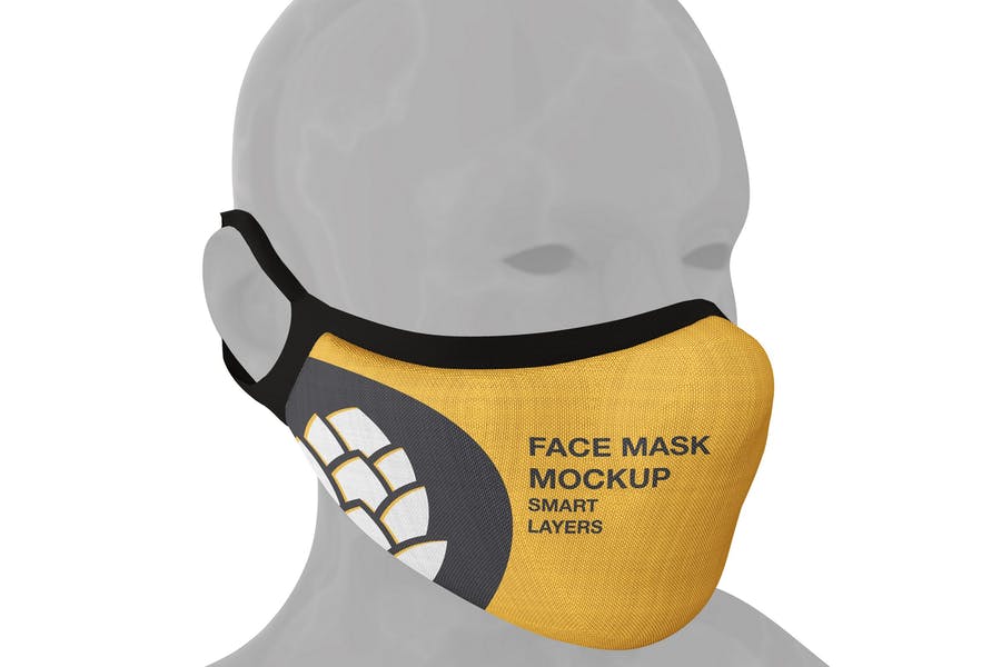 Editable Face Mask Mockup PSD