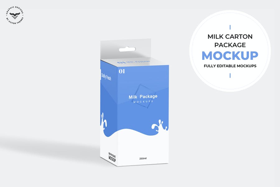 Editable Milk Package Mockup