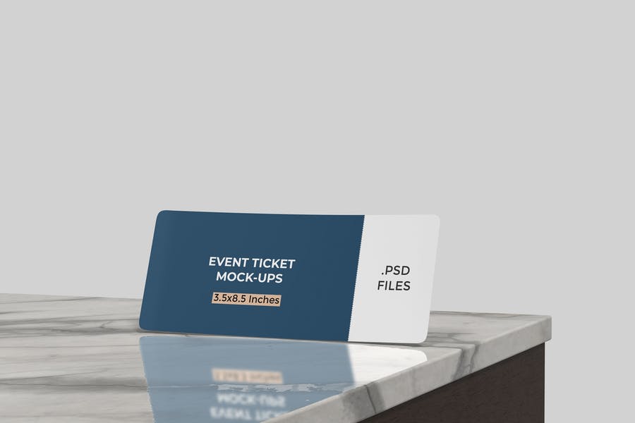 Event Ticket on Table Mockup