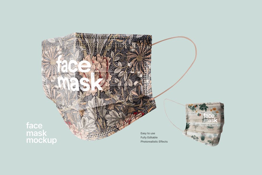 Face Mask Design Mockup PSD