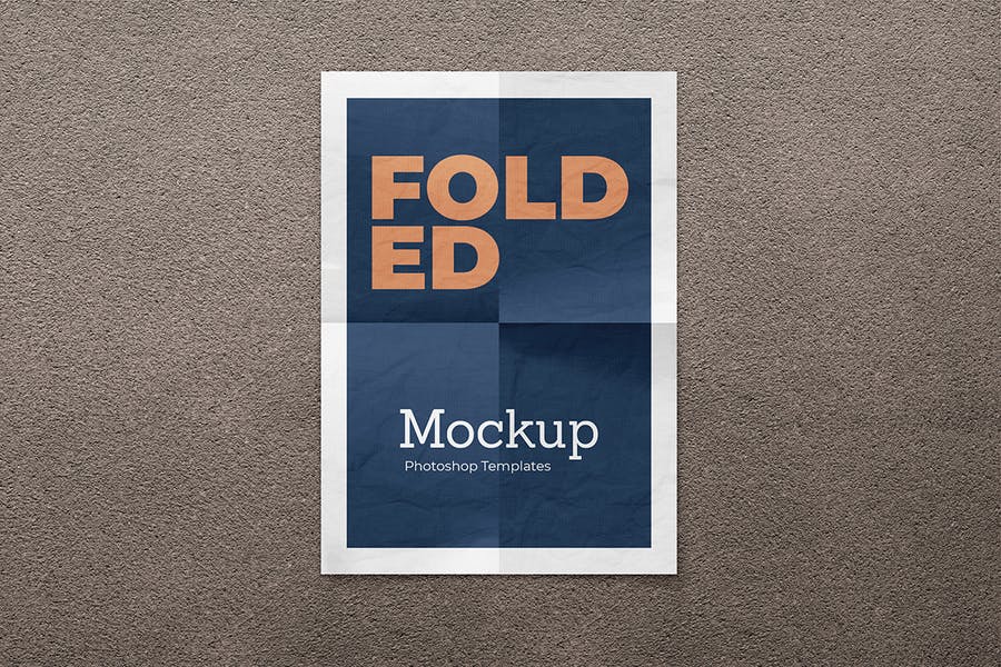 Folded Paper on Floor Mockup PSD
