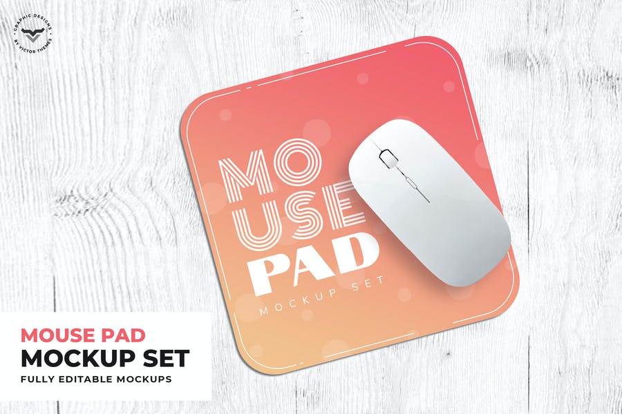 Fully Editable Mouse Pad Mockup