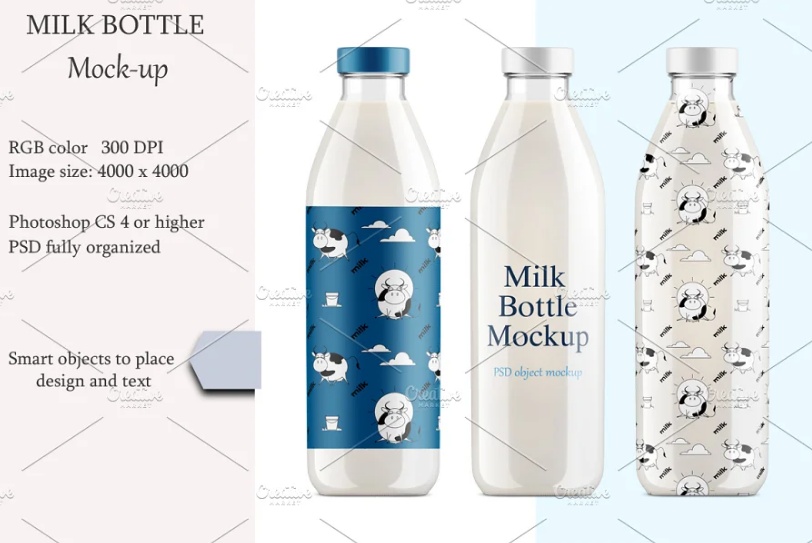Glass Milk Branding Mockup